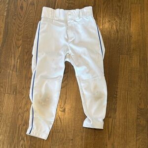 Dirty Mids White Baseball Pants with Royal Blue Stripe
